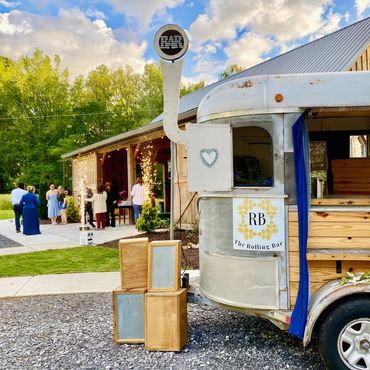 Song rock event wedding venue Waleska ga the rolling bar mobile horse trailer bartending atlanta
