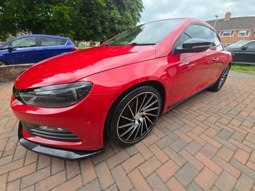 Front 3/4 of red Volkswagen Scirocco polished to gloss by AM Auto Aesthetics