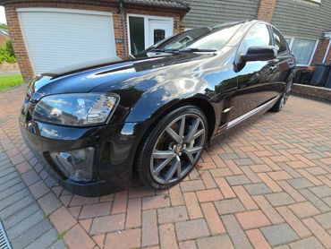 Front 3/4 of black Holden Bathurst polished to gloss by AM Auto Aesthetics