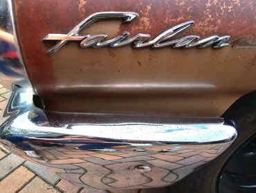 Ford Fairlane Front wing close up of badge