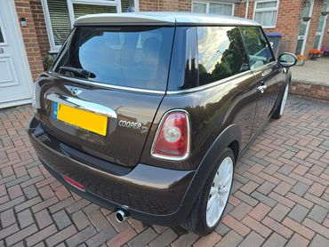 Rear 3/4 of brown Mini Cooper polished and detailed by AM Auto Aesthetics