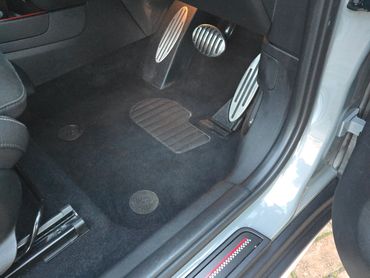 Drivers side footwell showing interior cleaning