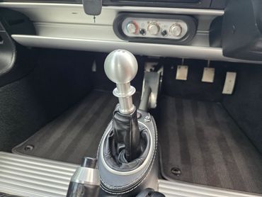 Close up of interior gear stick after detailing by AM Auto Aesthetics in Salisbury