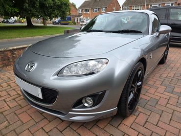 Front 3/4 of silver Mazda MX5 polished to gloss by AM Auto Aesthetics