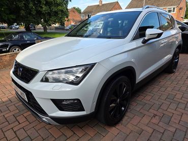 Front 3/4 of white Seat Ateca polished to gloss by AM Auto Aesthetics