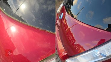 Side by side before and after images rear screen