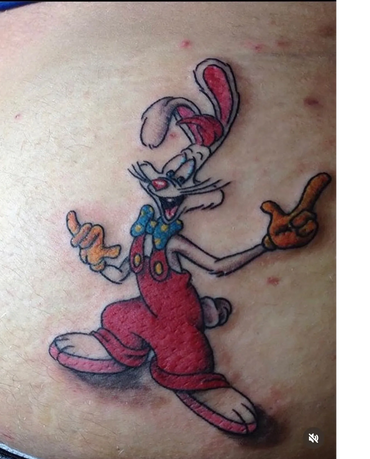 Bright and energetic cartoon character tattoo done at Stoic Body Art in Columbus, Ohio