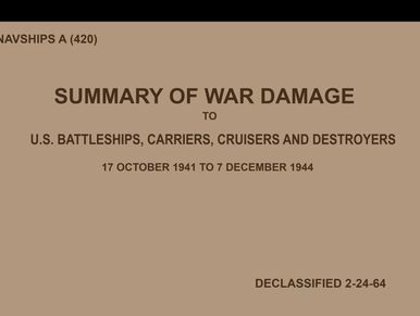 U.S. Battleships, Carriers, Cruisers and Destroyers Damage Report