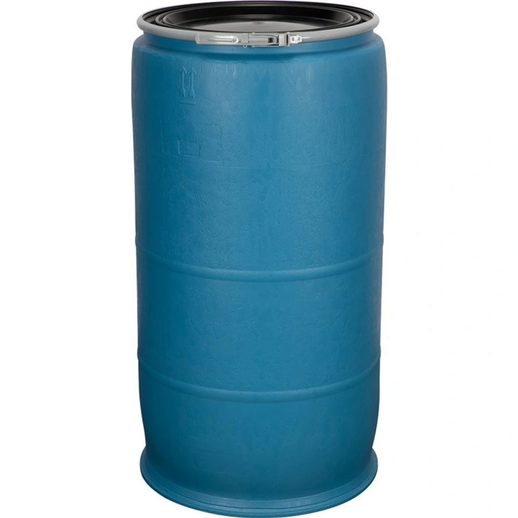77 Gallon Plastic Barrel Open Top + Locking Lid - New
