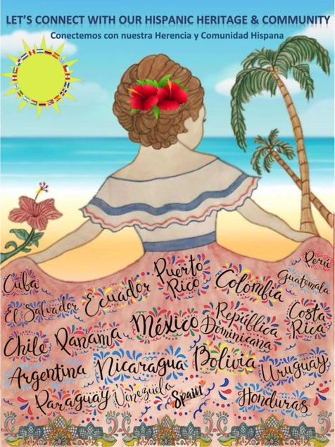 2022 Hispanic Heritage Month poster designed by artist Irene Matos Chan, Senior Information Technolo