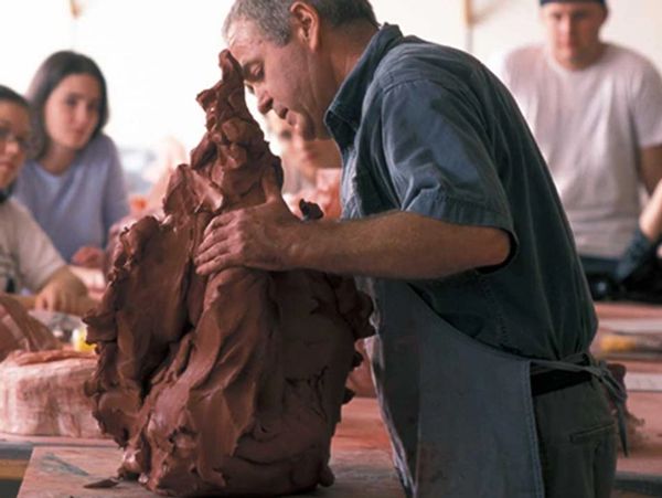 Fred, ceramic artist at work