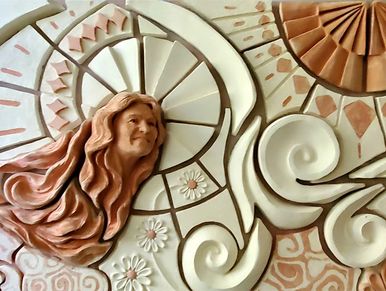 Clay high relief art bisque fired