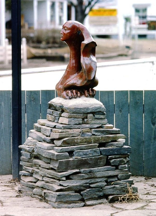 Woodstock NY Tinker Street Clay Statue "Sphinx"