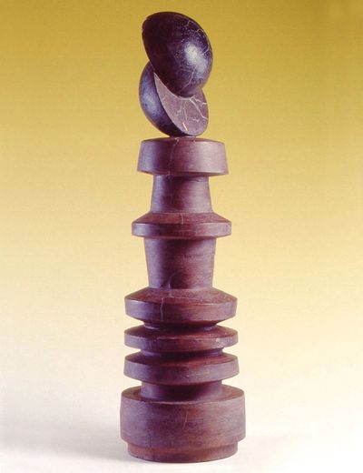 Modern stoneware clay sculpture art