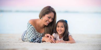 Mother Daughter Beach Photo Portrait by Alma B Photography