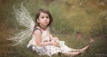 Enchanted and Beautiful Little Girl Portait  with Fairy Wings by Alma B Photography
