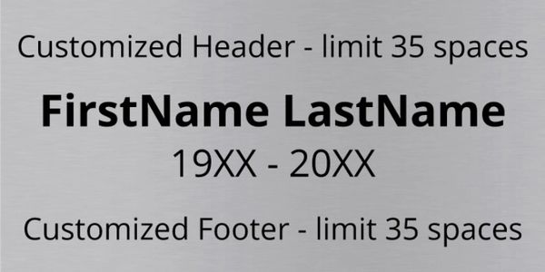 Four line custom plaque design