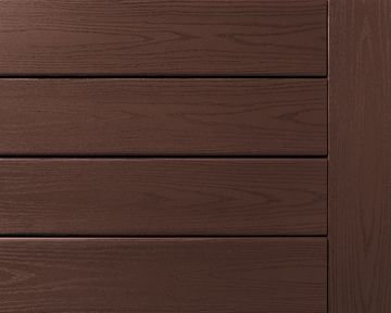 Brown wooden panels arranged horizontally.