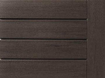 Dark wooden panel with horizontal slats.