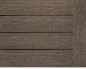 Brown wooden panel wall with vertical frame.