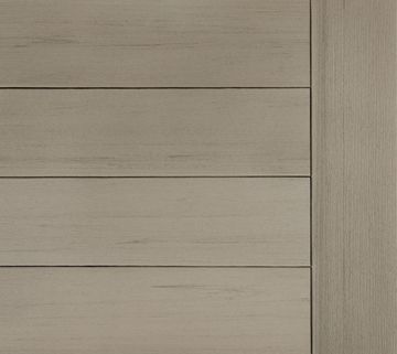Wooden panel wall with horizontal slats.