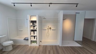 Modern bathroom and interior lighting installed by Cox Electric in Southeast Michigan