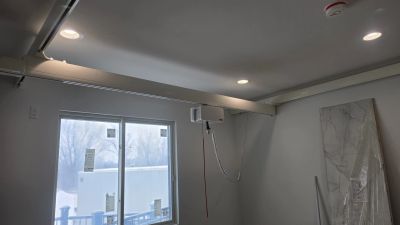 Residential tray ceiling and recessed lighting installation by Cox Electric in Southeast Michigan