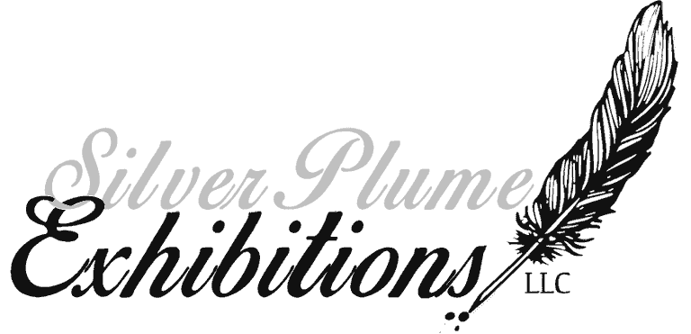 Silver Plume Exhibitions llc logo with feather