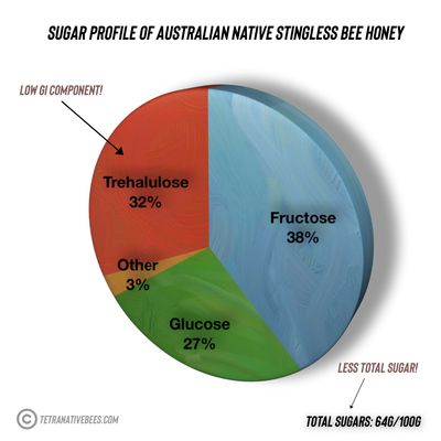 Pie Chart showing the sugar content of native stingless bee honey