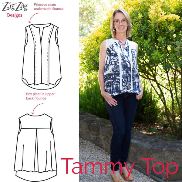 ZigZag Designs image of the Tammy Top a woman's sewing pattern