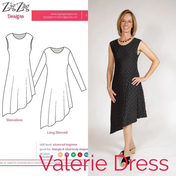 ZigZag Designs image of the Valerie Dress a woman's sewing pattern