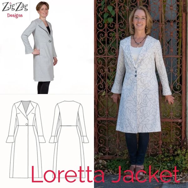 ZigZag Designs image of the Loretta Jacket a woman's sewing pattern