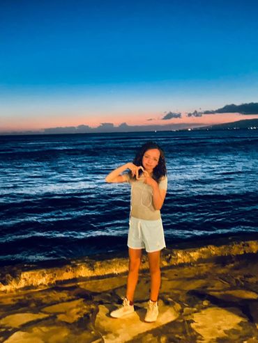 When your granddaughter thanks you after watching the sunset in Hawaii with her!