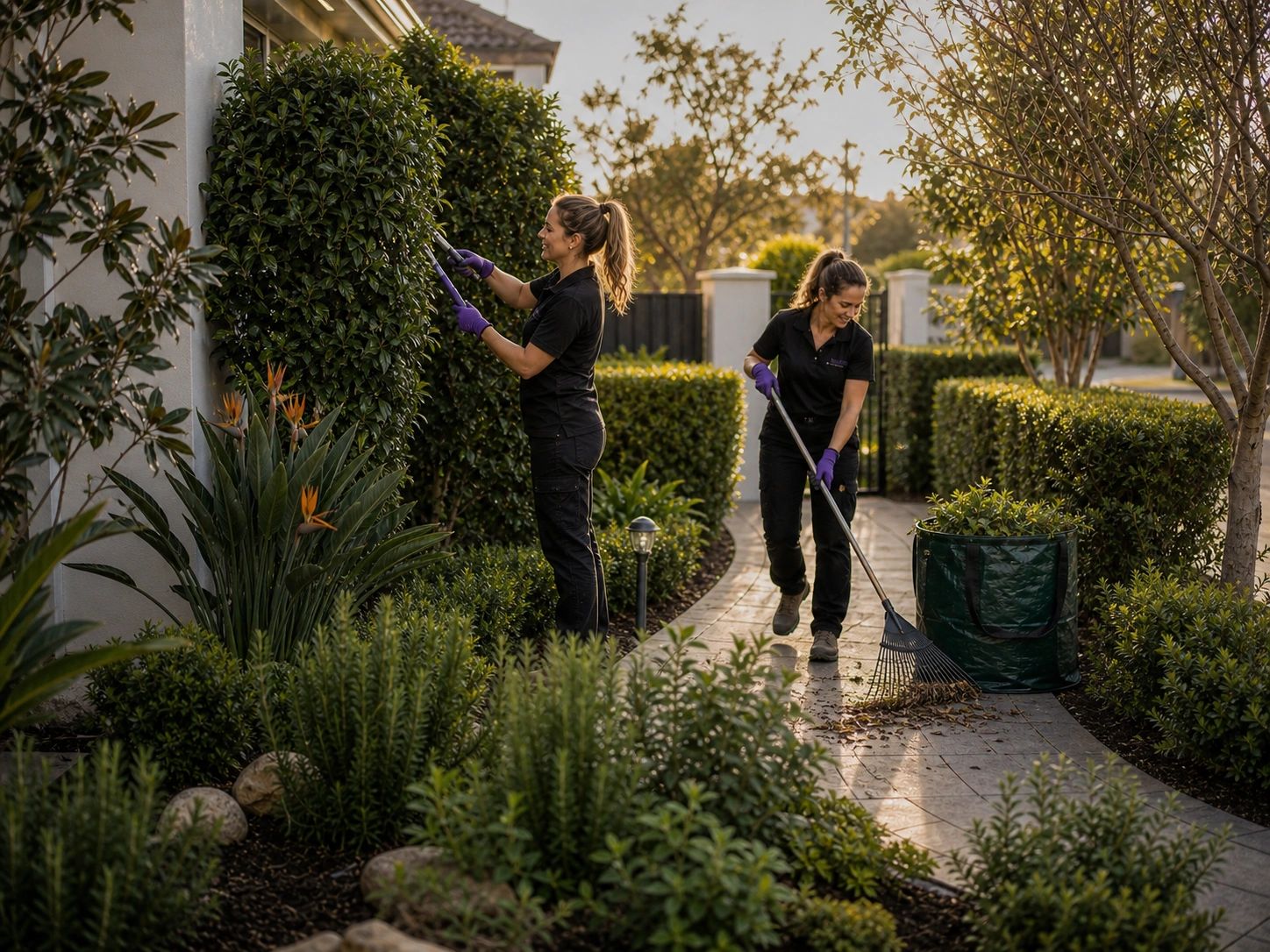 Perth Garden Girls providing garden maintenance at a residential property in Perth’s southern suburb