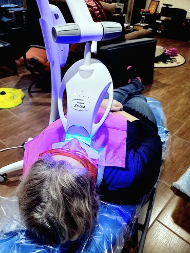 At-Home Philips Zoom teeth whitening on woman by Monica Cordova of VitaliTeeth Dental