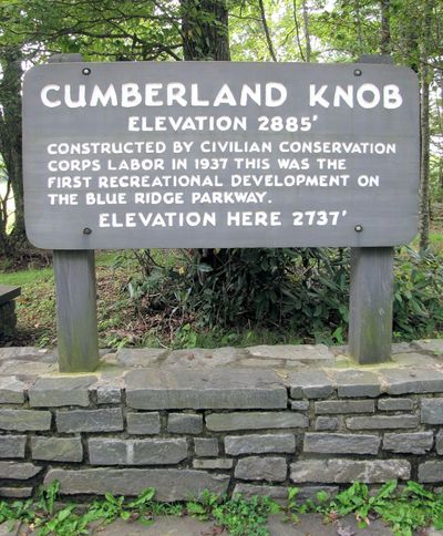 Cumberland Knob area sign.