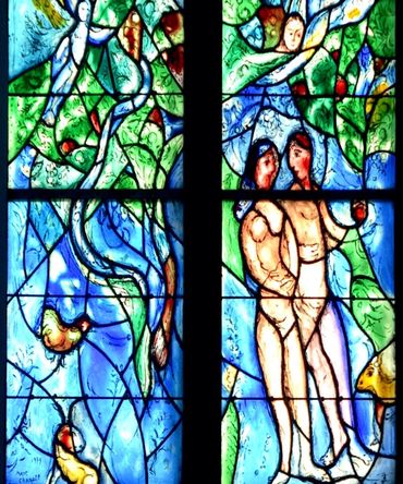 Chagall Window "Adam and Eve", St. Stephan's, Mainz, Germany