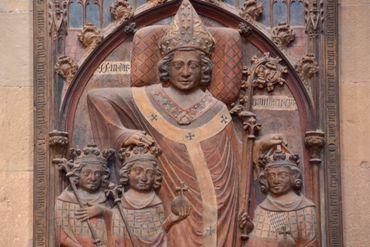 Statue of Peter of Aspelt, Archbishop of Mainz from 1306 to 1320, in St.Martin's Cathedral, Mainz