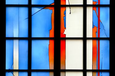 Modern stained glass window, St. Martin's Cathedral, Mainz, Germany