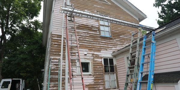 Exterior painting, Scraping, preparation, paint, Painter Ann Arbor, log home chinking, old school pa