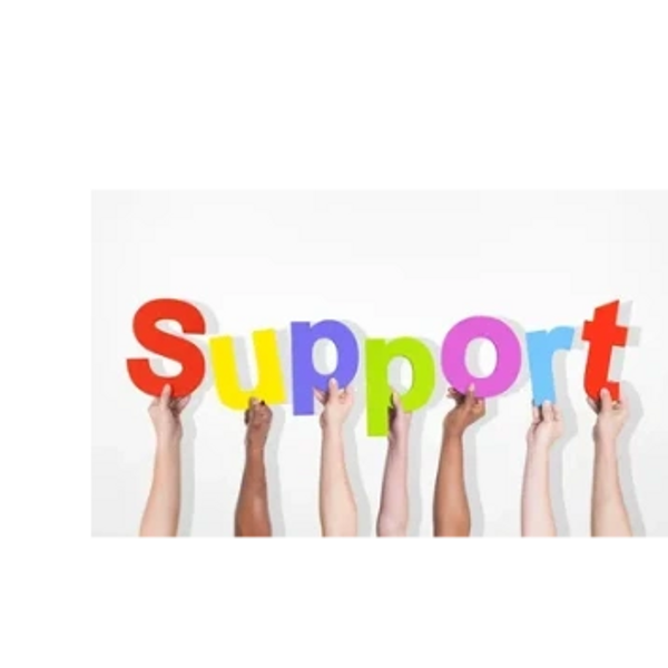 hand with support text