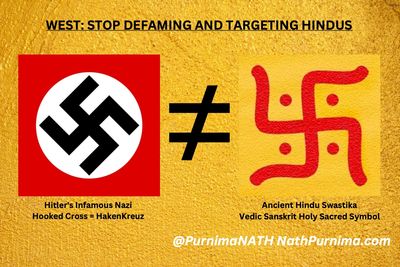Hindu Swastika is NOT Hitler's HakenKreuz