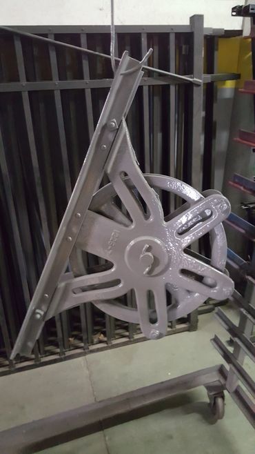 Antique cast iron wheel
