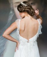 1940s Gibson Roll wedding hair. Taken at Garthmyl Hall Montgomery. Wearing a Sarah Willard Dress