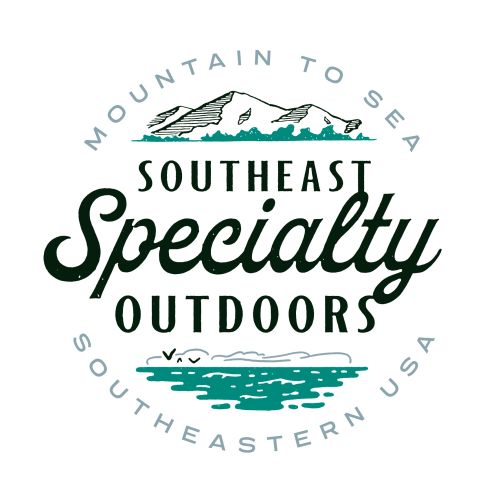 Logo for Southeast Specialty Outdoors with mountain and sea imagery.