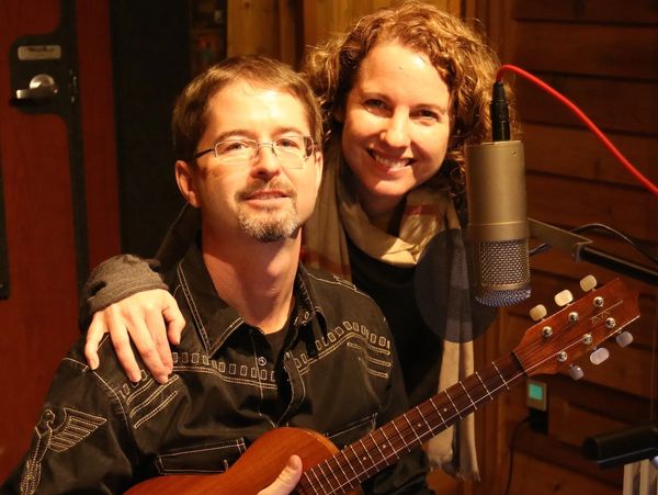 Timothy and Sarah in the studio