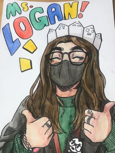 Appreciate that teacher with a custom made card by Ava Hess Art!