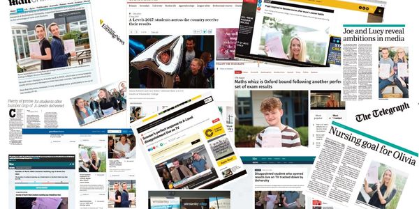 Education PR - sixth form college in local and national newspapers and TV