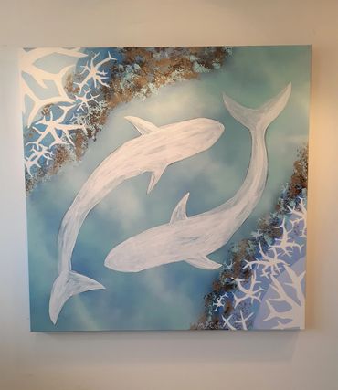 Shark Ying Yang on a Man-Made Coral Reef by Mark P Costa