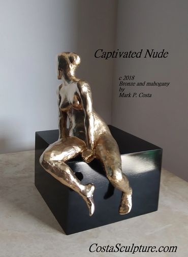 Captivated Nude
Bronze and Marble with gold  tone patina
by Mark P Costa